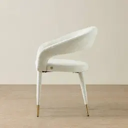 Moulin Fusion Grey Woven Fabric Dining Chair - Champagne Gold Legs