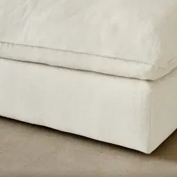 Macie Lite Chiffon White Fabric Modular Sofa - Left Arm