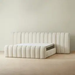Gabriella Stone Cream Fabric King Bed
