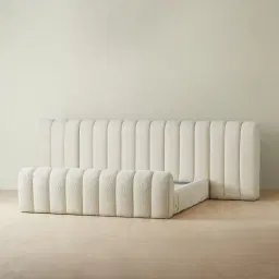Gabriella Stone Cream Fabric Queen Bed