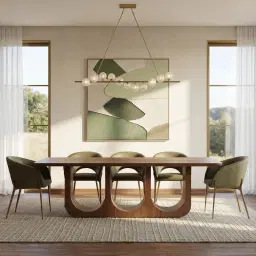 Costanza Mocha Walnut Brown Wooden Dining Table