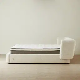 Antonella Stone Cream Fabric Queen Bed