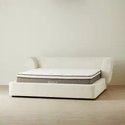 Antonella Stone Cream Fabric Queen Bed