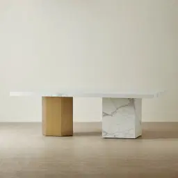 Thames Statuario White Sintered Stone Dining Table