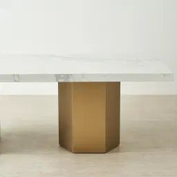 Thames Statuario White Sintered Stone Dining Table