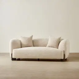 Celia Mid Beige 2-Seater Woven Fabric Sofa