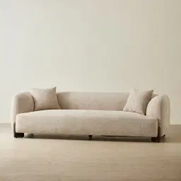 Celia Mid Beige 3-Seater Woven Fabric Sofa