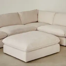 Macie Cream Oatmeal Fabric Modular Sofa - Corner Seater