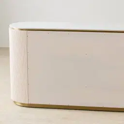 Archie Cream Wooden Sideboard with White Sintered Stone Top