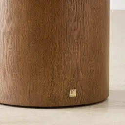Trento Round Amber Brown Ash Veneer Short Plinth