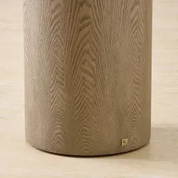 Trento Round Medium Brown Ash Veneer High Plinth