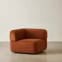 Capri Copper Brown Velveteen Modular Corner Seat