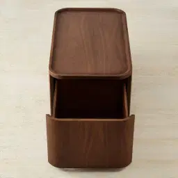 Capri Smoky Walnut Veneer Ottoman Table