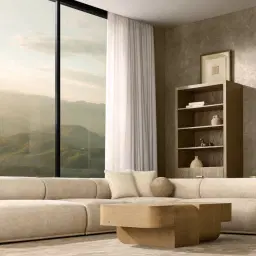 Pebbla Tuscan Sand Fabric Armless Module