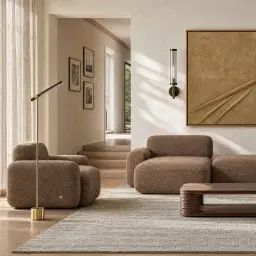 Capri Earth Brown Woven Fabric Modular Left Chaise