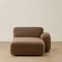 Capri Earth Brown Woven Fabric Modular Right Chaise