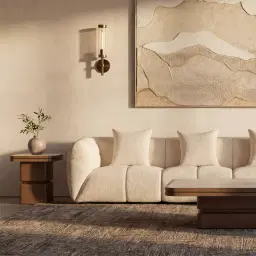 Amity Stone Cream Woven Fabric Armless Module