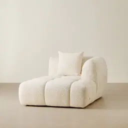 Amity Stone Cream Woven Fabric Right Chaise Module