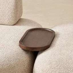 Capri Smoky Walnut Curve Sofa Tray