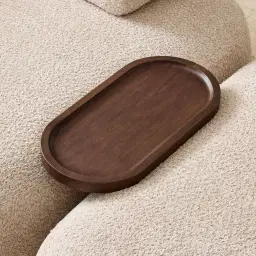 Capri Smoky Walnut Curve Sofa Tray