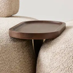Capri Smoky Walnut Curve Sofa Tray