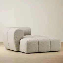 Quincy Slate Grey Fabric Left Cuddler Module