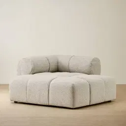 Quincy Slate Grey Fabric Left Cuddler Module
