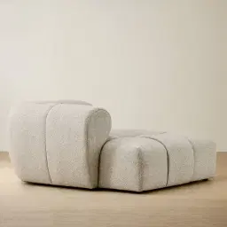 Quincy Slate Grey Fabric Left Cuddler Module