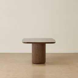 Terra Linea Amber Brown Ash Veneer Two - Round Leg Rectangular Dining Table - 240cm x 120cm