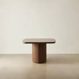 Terra Linea Amber Brown Ash Veneer Single Leg Rectangular Dining Table - 240cm x 120cm