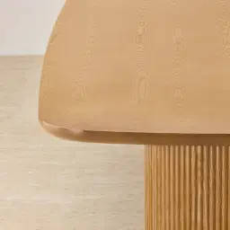 Terra Linea Light Brown Ash Veneer Two - Round Leg Rectangular Dining Table - 240cm x 120cm