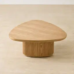 Terra Linea Light Brown Ash Veneer High Triangular Coffee Table - 90cm
