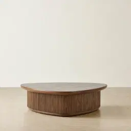 Terra Linea Amber Brown Ash Veneer Low Triangular Coffee Table - 110cm