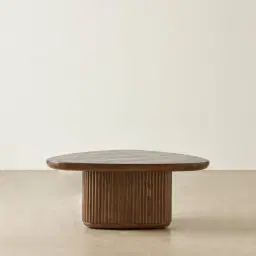 Terra Linea Amber Brown Ash Veneer High Triangular Coffee Table - 90cm
