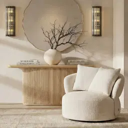 Terra Linea Light Brown Ash Veneer Console Table