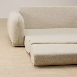 Euka Pearl Beige Fabric 2.5 Seater Sofa Bed