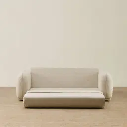 Euka Pearl Beige Fabric 2.5 Seater Sofa Bed