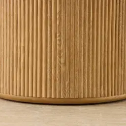 Terra Linea Light Brown Ash Veneer Round Dining Table - Single Leg 150cm