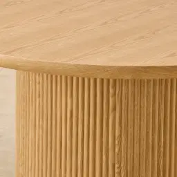 Terra Linea Light Brown Ash Veneer Round Dining Table - Single Leg 150cm