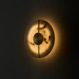 Irene II Circle Alabaster Wall Lamp 20cm