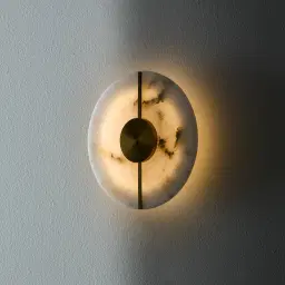 Irene II Circle Alabaster Wall Lamp 20cm