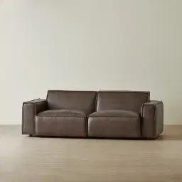 Lainey Chocolate Brown 2 Pieces Modular Leather Sofa