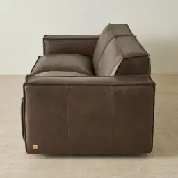 Lainey Chocolate Brown 2 Pieces Modular Leather Sofa