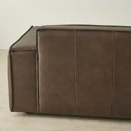 Lainey Chocolate Brown 2 Pieces Modular Leather Sofa