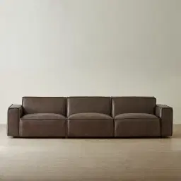 Lainey Chocolate Brown 3 Pieces Modular Leather Sofa