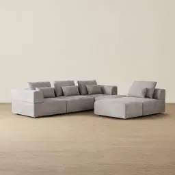 Riviera III Graphite Fabric Modular Sofa