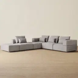 Riviera III Graphite Fabric Modular Sofa