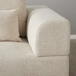 Riviera III Isabelline White 2 Pieces Modular Fabric Sofa