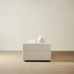 Riviera III Isabelline White 3 Pieces Modular Fabric Sofa