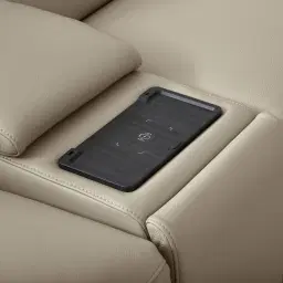 Amelie Milk Coffee Leather 4 Pieces Modular Dual Electric Recliner With Rectangle Console